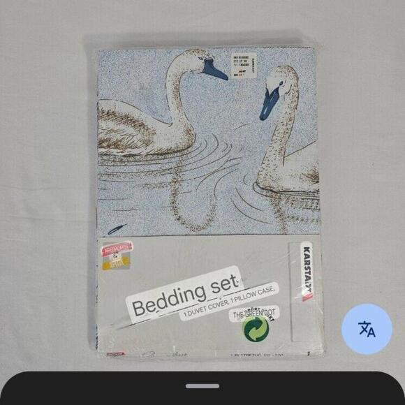 Vintage Karstadt German Bedding Linen Set 1 Duvet Cover + 1 Pillow Case NOS - Picture 2 of 10